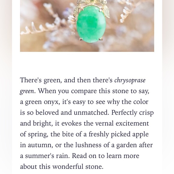 Artisanal Chrysoprase ring Sterling Silver 925 Green  sz 8 - Picture 3 of 5